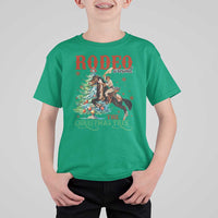Western Christmas T Shirt For Kid Rodeo Around The Christmas Tree Cowgirl - Wonder Print Shop