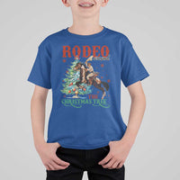 Western Christmas T Shirt For Kid Rodeo Around The Christmas Tree Cowgirl - Wonder Print Shop
