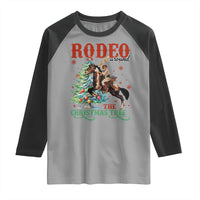 Western Christmas Raglan Shirt Rodeo Around The Christmas Tree Cowgirl - Wonder Print Shop