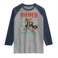 Western Christmas Raglan Shirt Rodeo Around The Christmas Tree Cowgirl - Wonder Print Shop