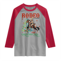 Western Christmas Raglan Shirt Rodeo Around The Christmas Tree Cowgirl - Wonder Print Shop