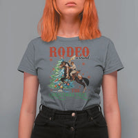 Western Christmas T Shirt For Women Rodeo Around The Christmas Tree Cowgirl - Wonder Print Shop