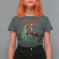 Western Christmas T Shirt For Women Rodeo Around The Christmas Tree Cowgirl - Wonder Print Shop