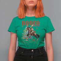 Western Christmas T Shirt For Women Rodeo Around The Christmas Tree Cowgirl - Wonder Print Shop
