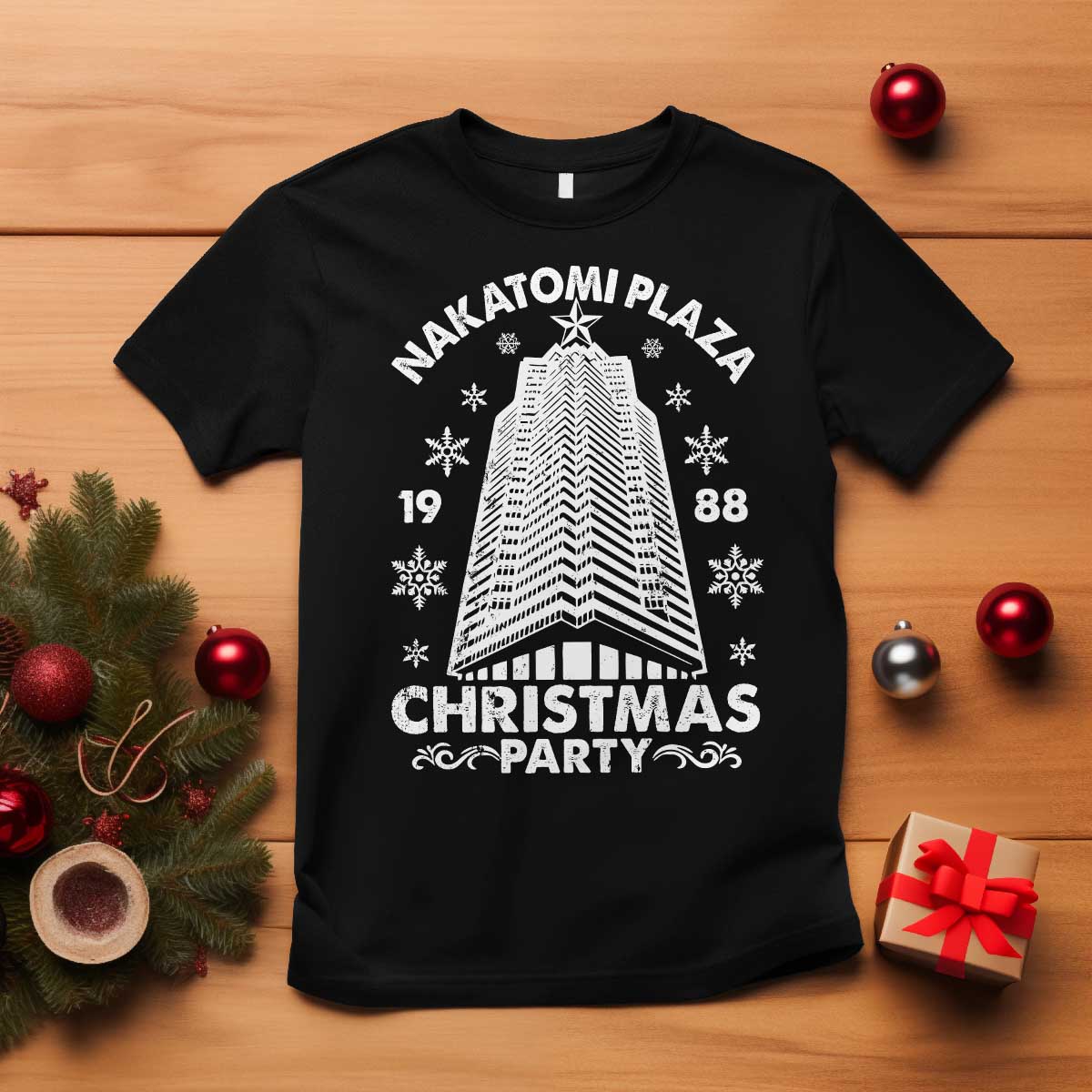 Nakatomi Plaza T Shirt Christmas Party 1988 Vintage Snowflake - Wonder Print Shop