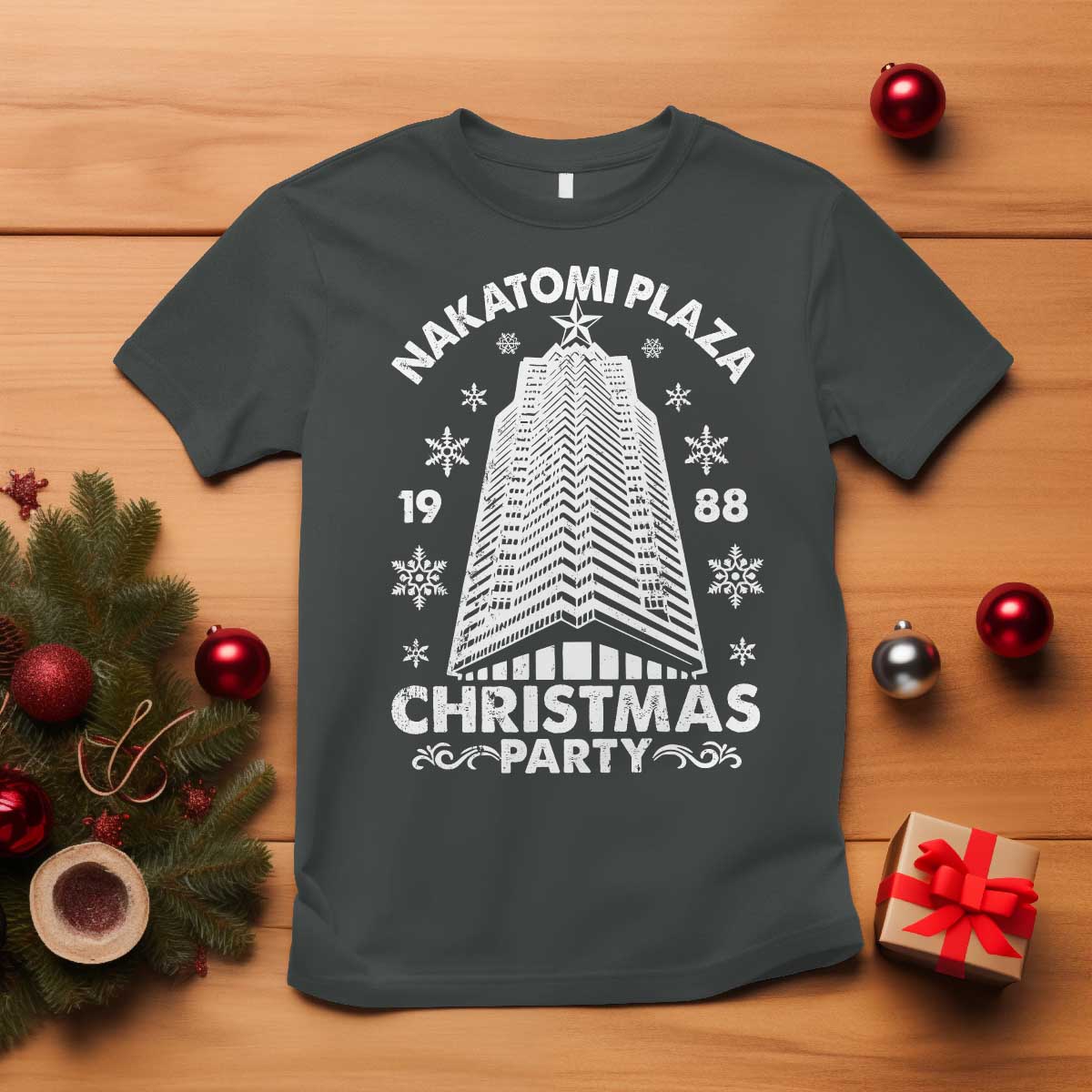 Nakatomi Plaza T Shirt Christmas Party 1988 Vintage Snowflake - Wonder Print Shop