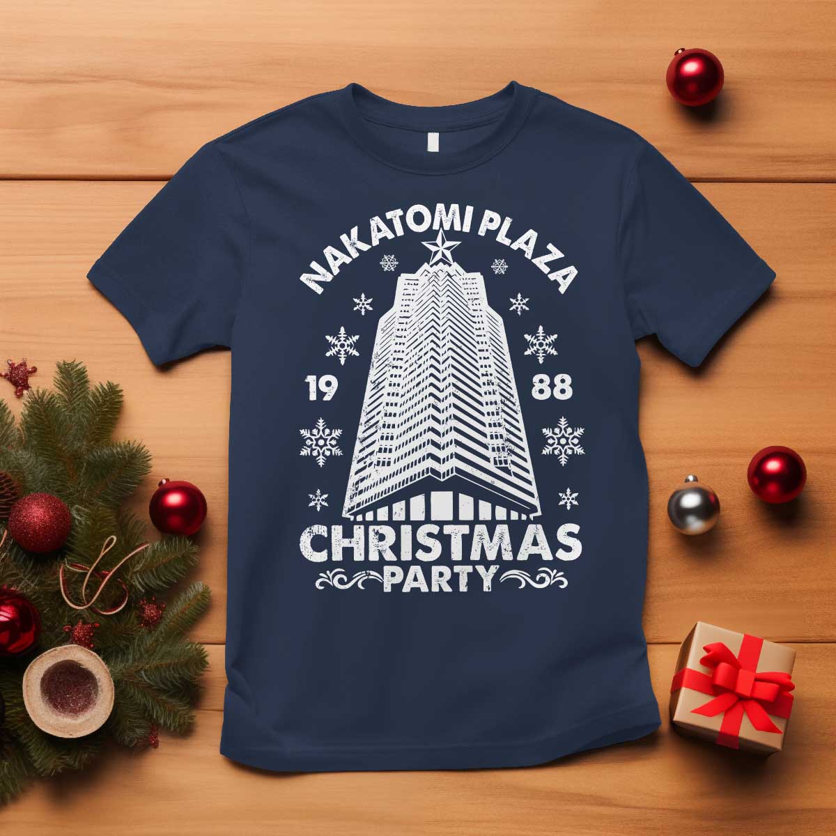 Nakatomi Plaza T Shirt Christmas Party 1988 Vintage Snowflake - Wonder Print Shop