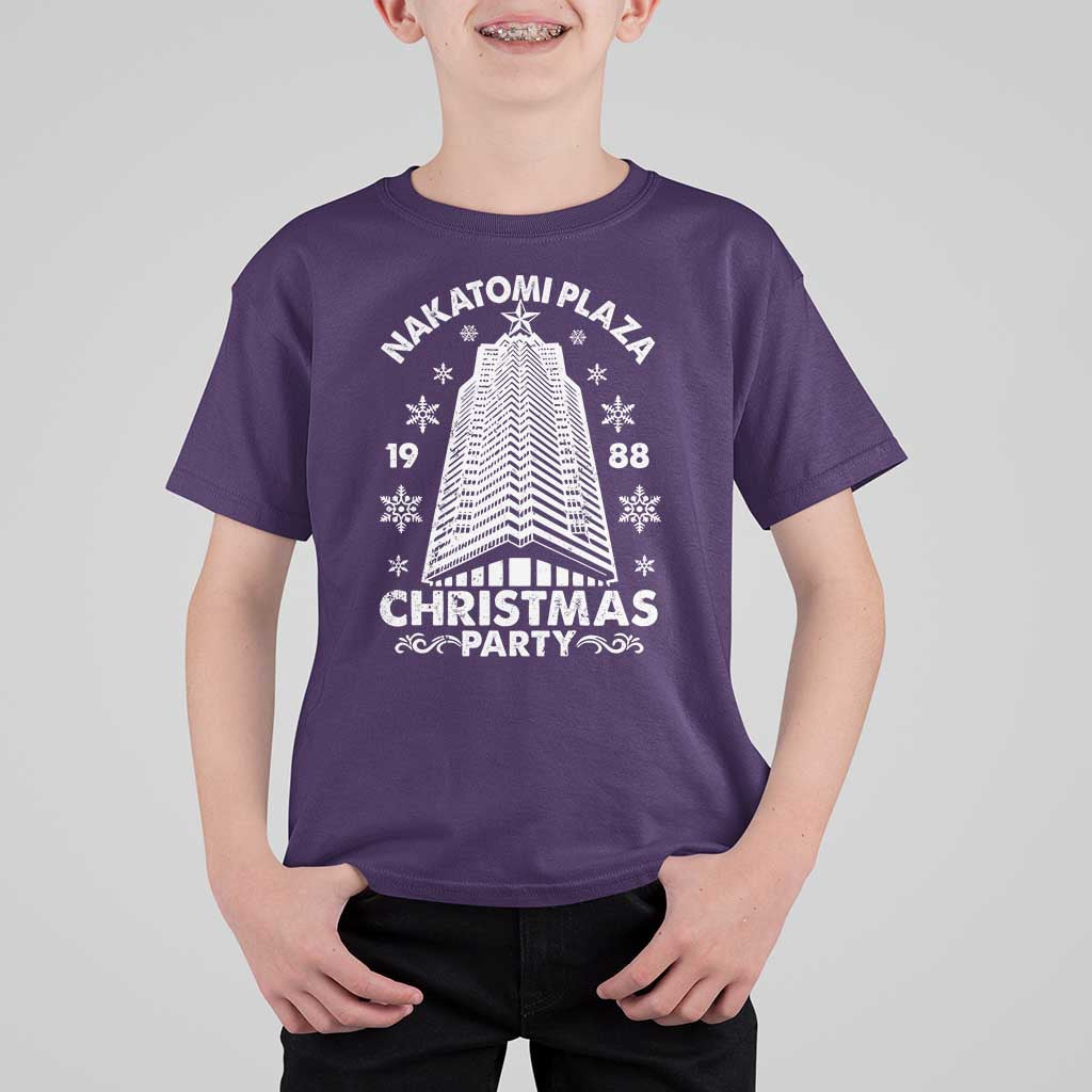 Nakatomi Plaza T Shirt For Kid Christmas Party 1988 Vintage Snowflake - Wonder Print Shop