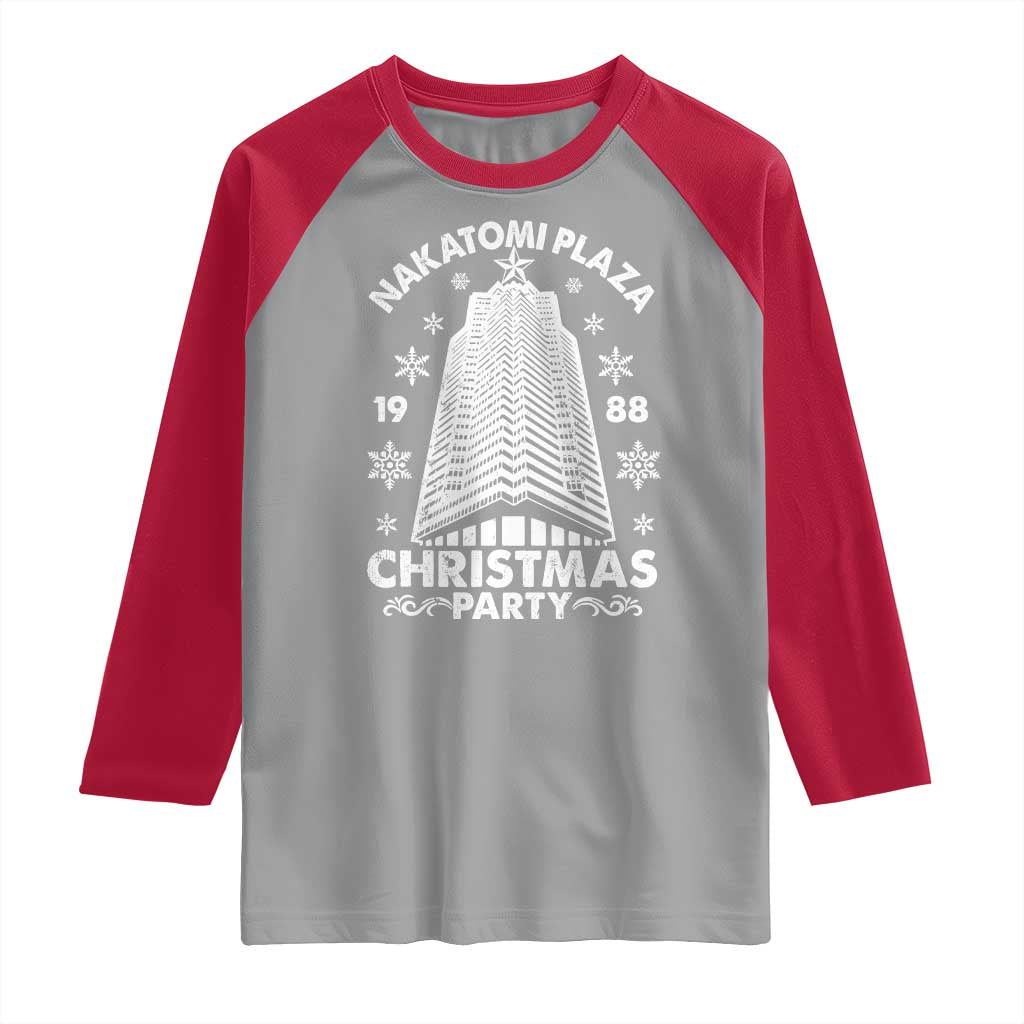 Nakatomi Plaza Raglan Shirt Christmas Party 1988 Vintage Snowflake - Wonder Print Shop