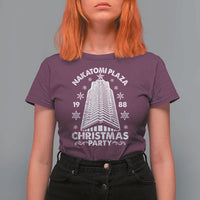 Nakatomi Plaza T Shirt For Women Christmas Party 1988 Vintage Snowflake - Wonder Print Shop