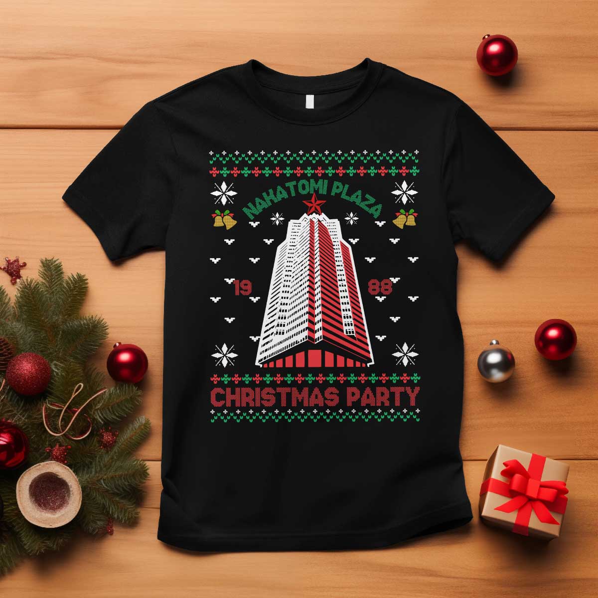 Nakatomi Plaza T Shirt Christmas Party 1988 Seasons Greetings - Wonder Print Shop