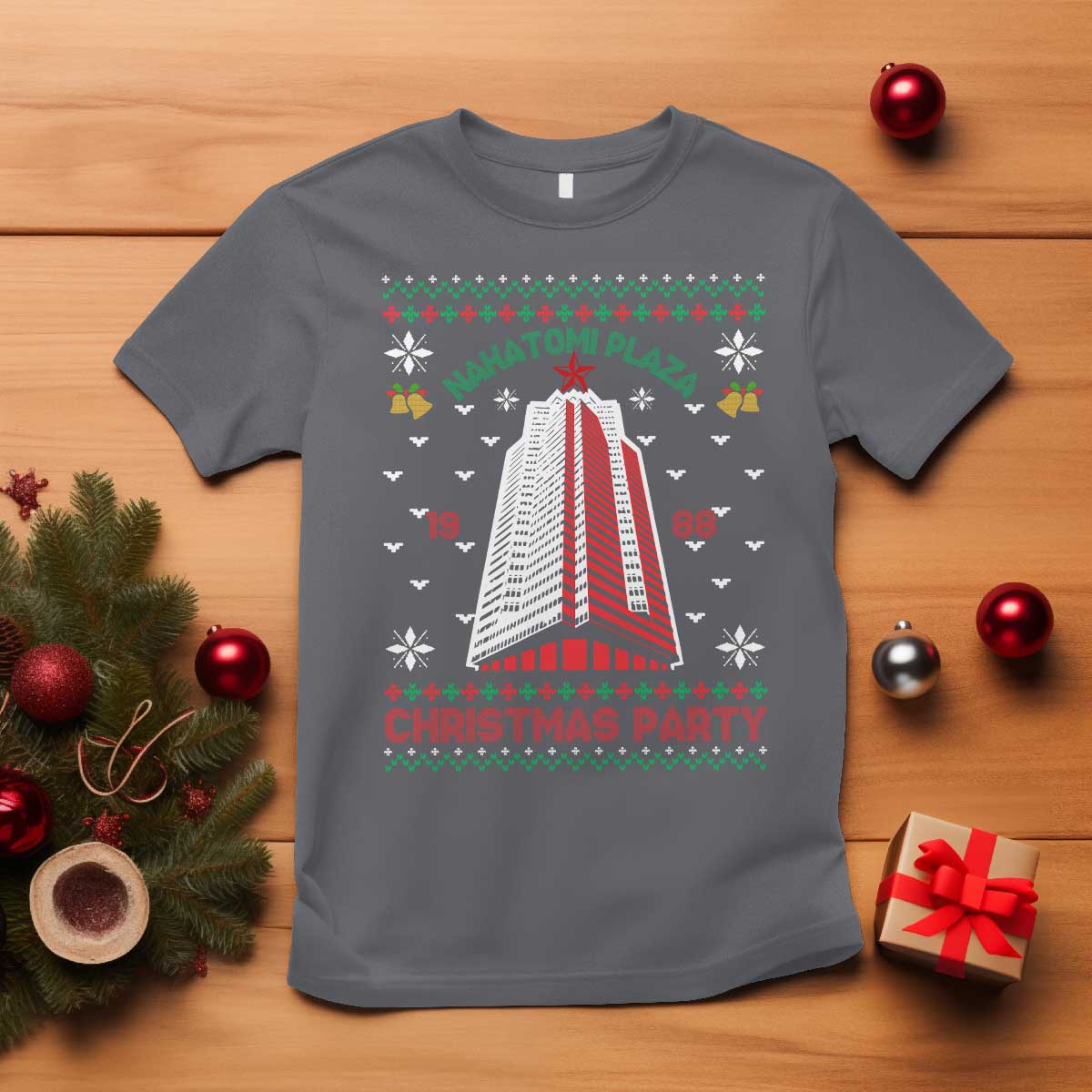 Nakatomi Plaza T Shirt Christmas Party 1988 Seasons Greetings - Wonder Print Shop