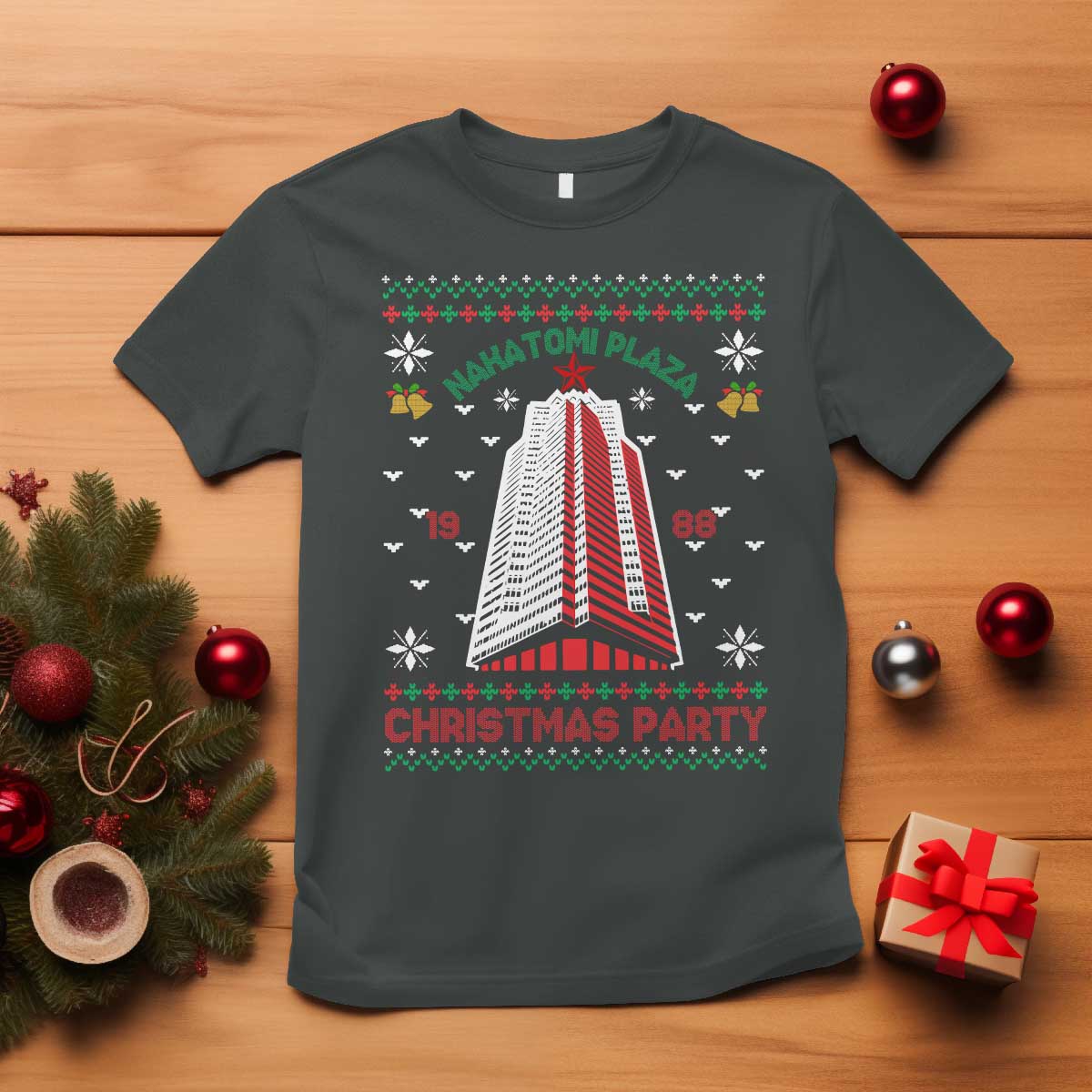 Nakatomi Plaza T Shirt Christmas Party 1988 Seasons Greetings - Wonder Print Shop