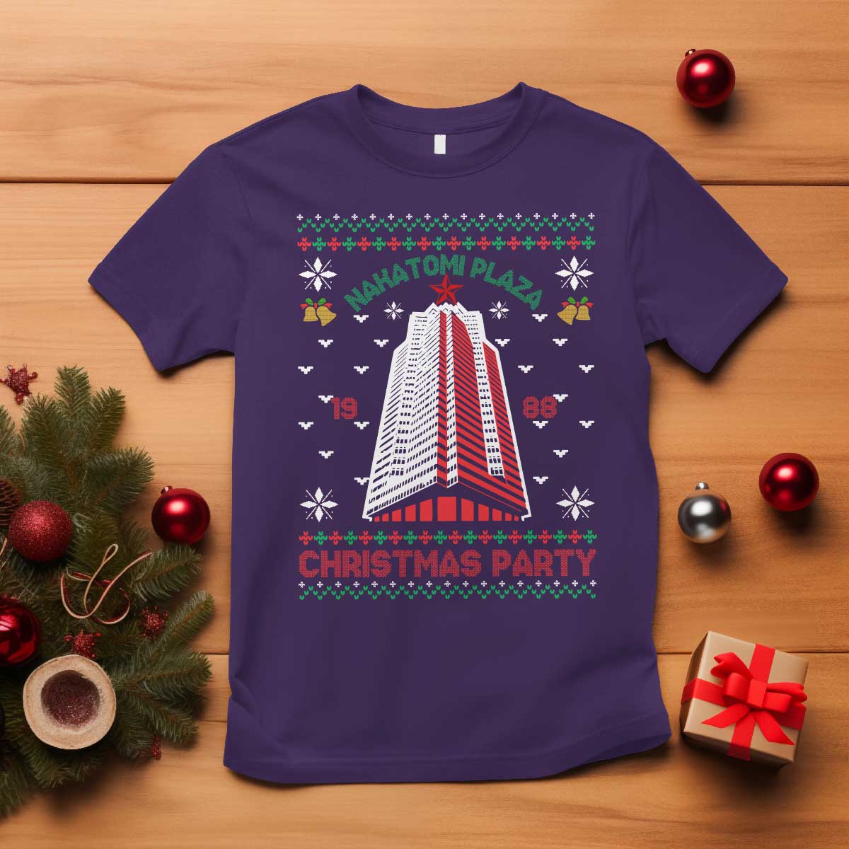 Nakatomi Plaza T Shirt Christmas Party 1988 Seasons Greetings - Wonder Print Shop