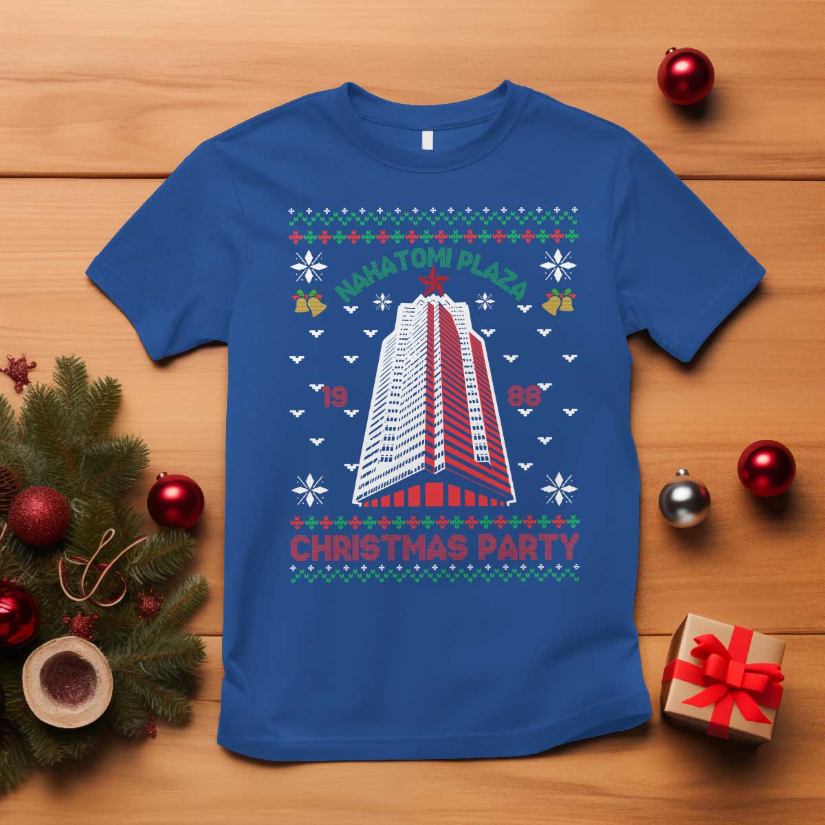 Nakatomi Plaza T Shirt Christmas Party 1988 Seasons Greetings - Wonder Print Shop
