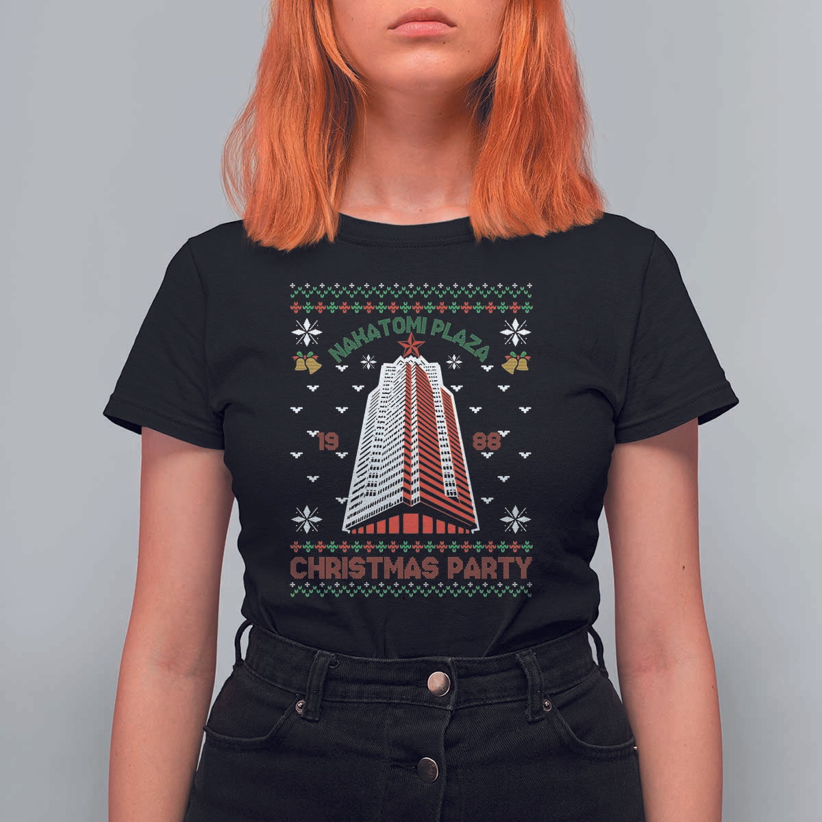 Nakatomi Plaza T Shirt For Women Christmas Party 1988 Seasons Greetings - Wonder Print Shop