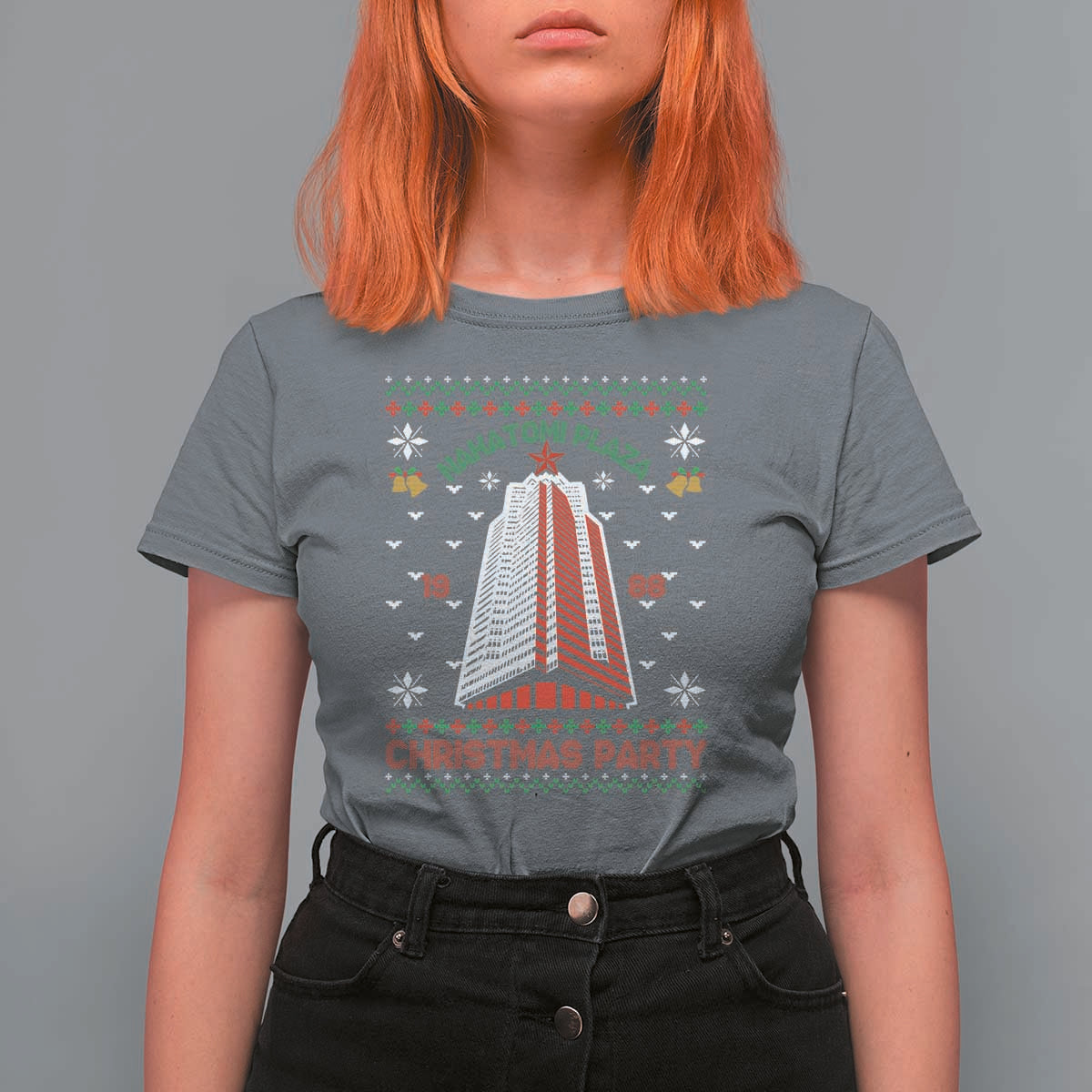 Nakatomi Plaza T Shirt For Women Christmas Party 1988 Seasons Greetings - Wonder Print Shop