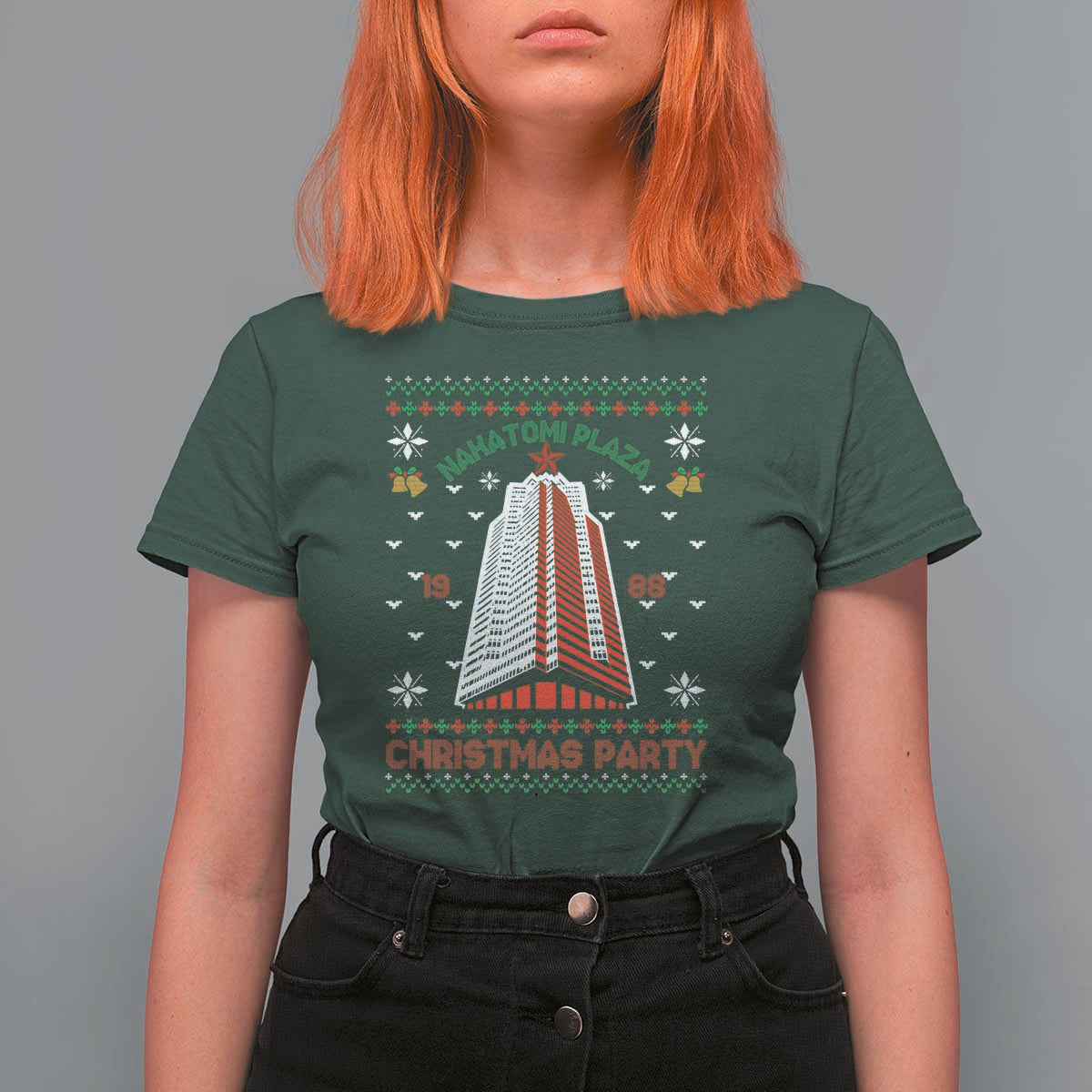 Nakatomi Plaza T Shirt For Women Christmas Party 1988 Seasons Greetings - Wonder Print Shop