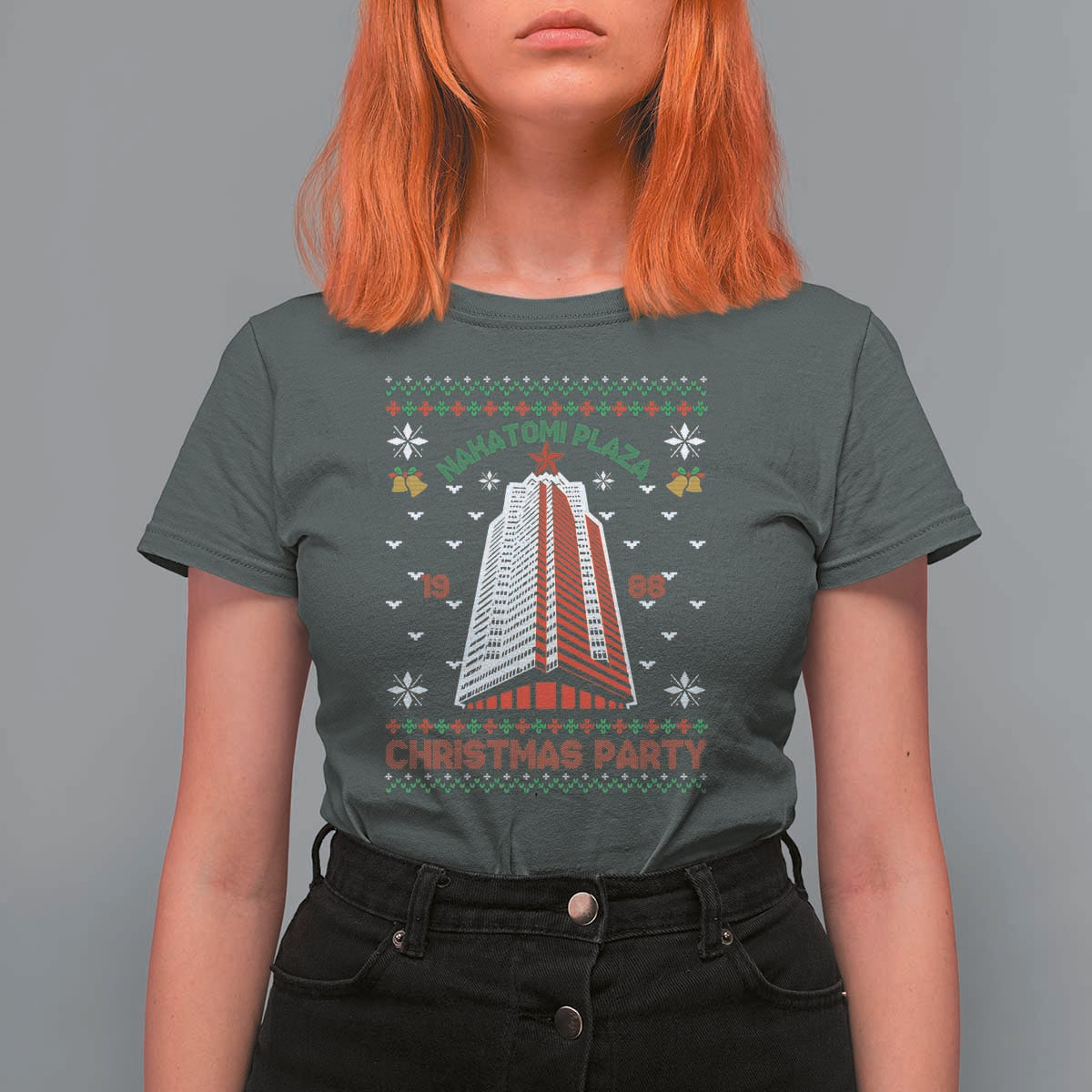 Nakatomi Plaza T Shirt For Women Christmas Party 1988 Seasons Greetings - Wonder Print Shop