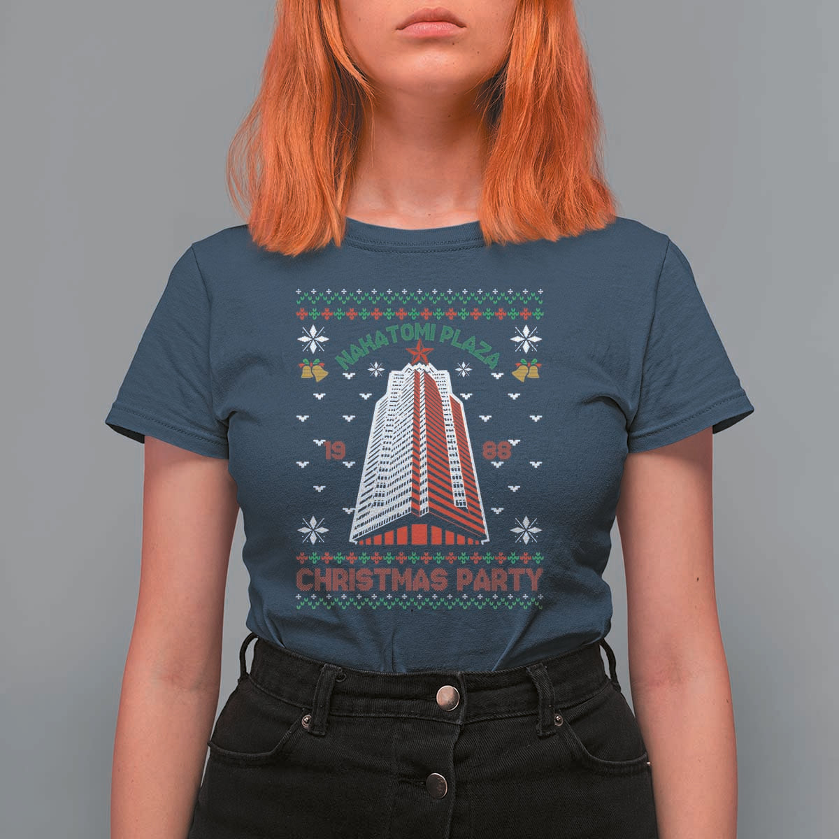 Nakatomi Plaza T Shirt For Women Christmas Party 1988 Seasons Greetings - Wonder Print Shop