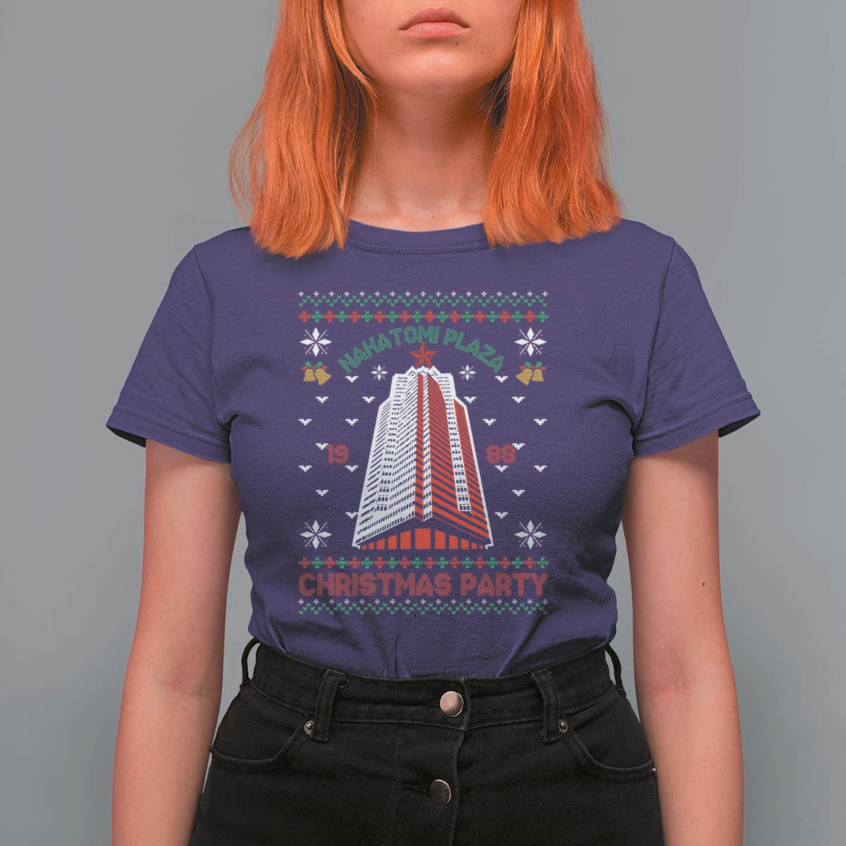 Nakatomi Plaza T Shirt For Women Christmas Party 1988 Seasons Greetings - Wonder Print Shop