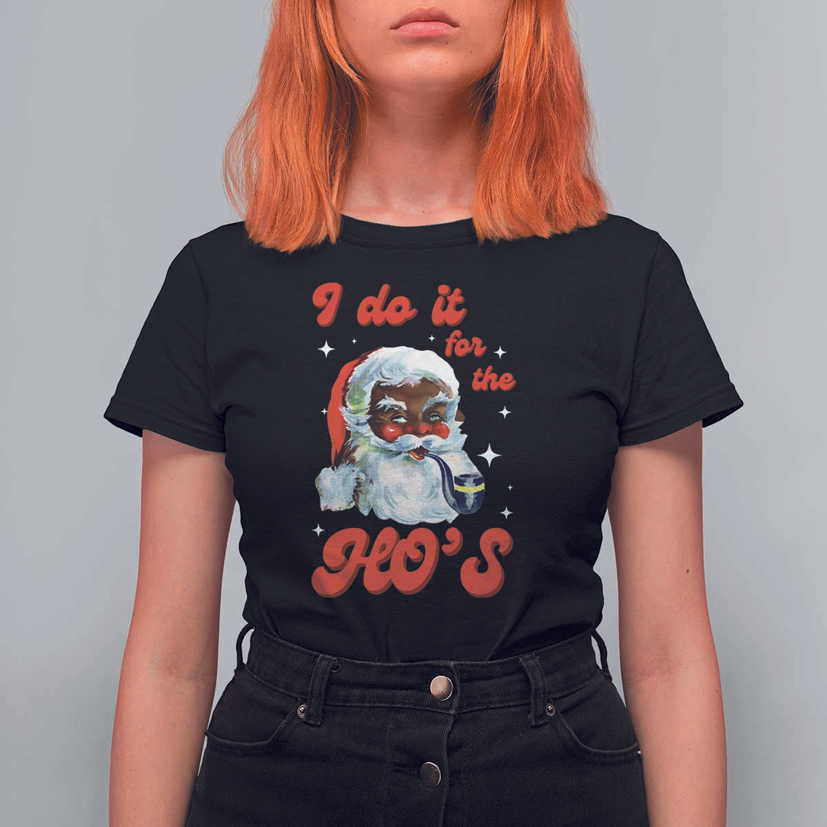 Funny I Do It For The Ho's T Shirt For Women Christmas Naughty Santa - Wonder Print Shop