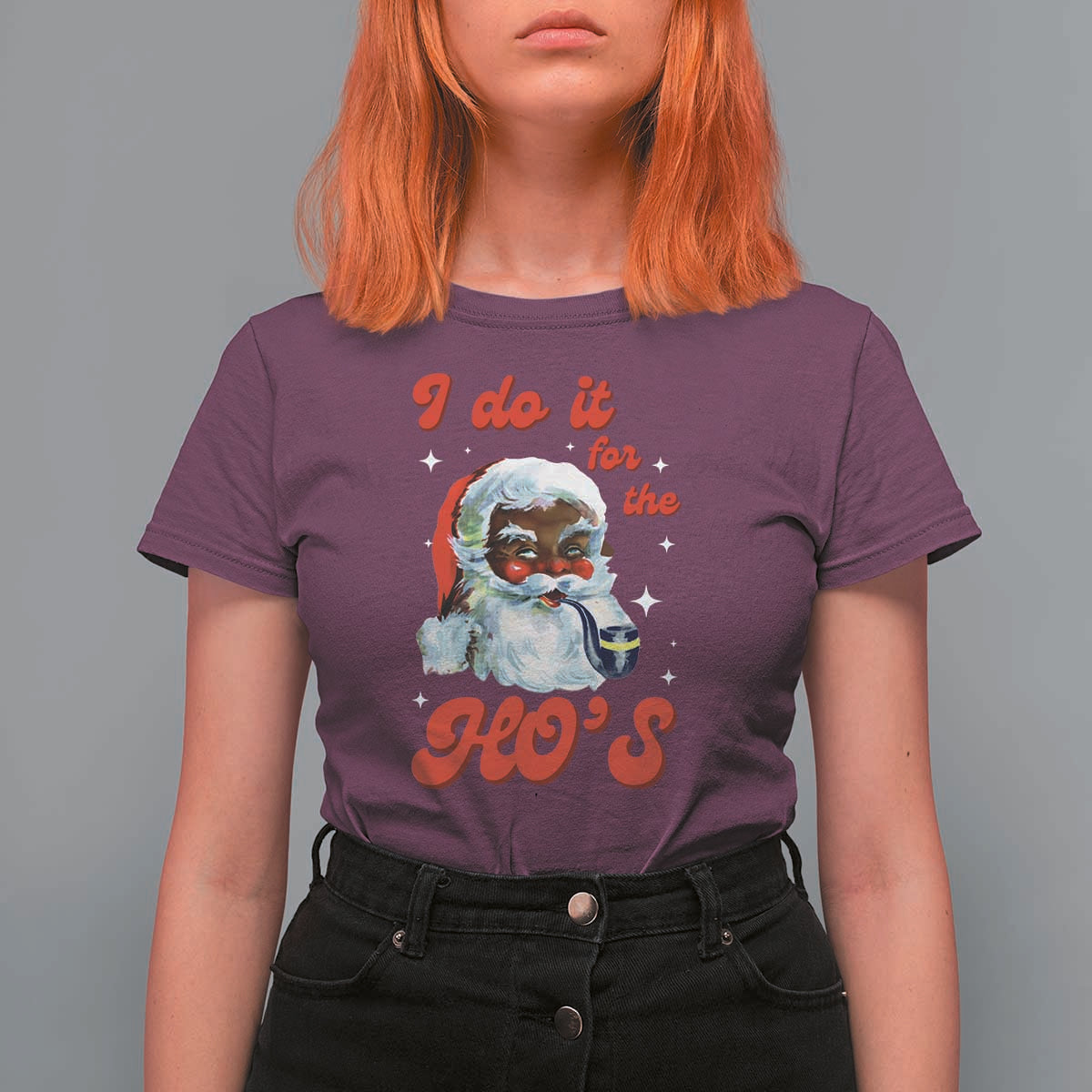 Funny I Do It For The Ho's T Shirt For Women Christmas Naughty Santa - Wonder Print Shop