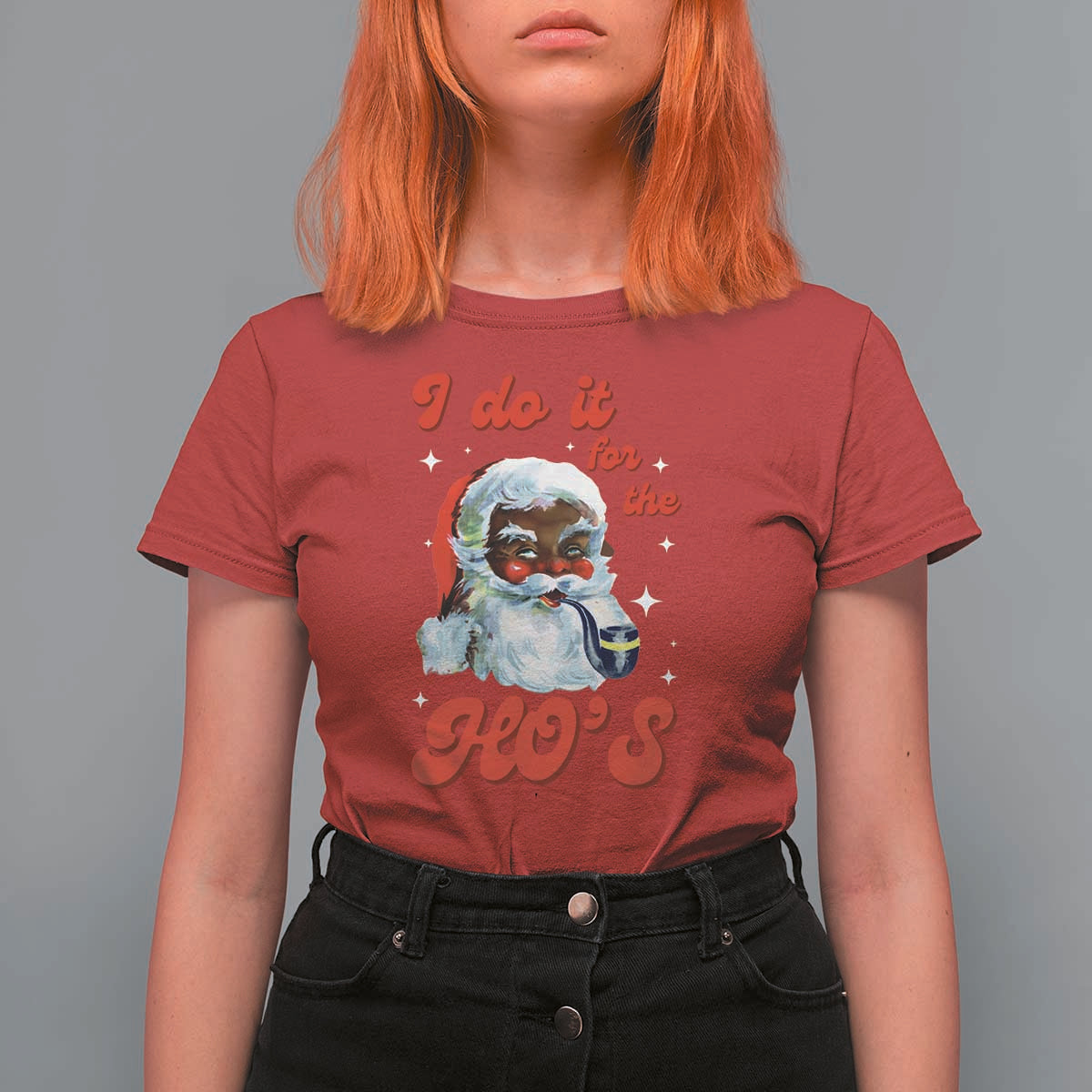 Funny I Do It For The Ho's T Shirt For Women Christmas Naughty Santa - Wonder Print Shop