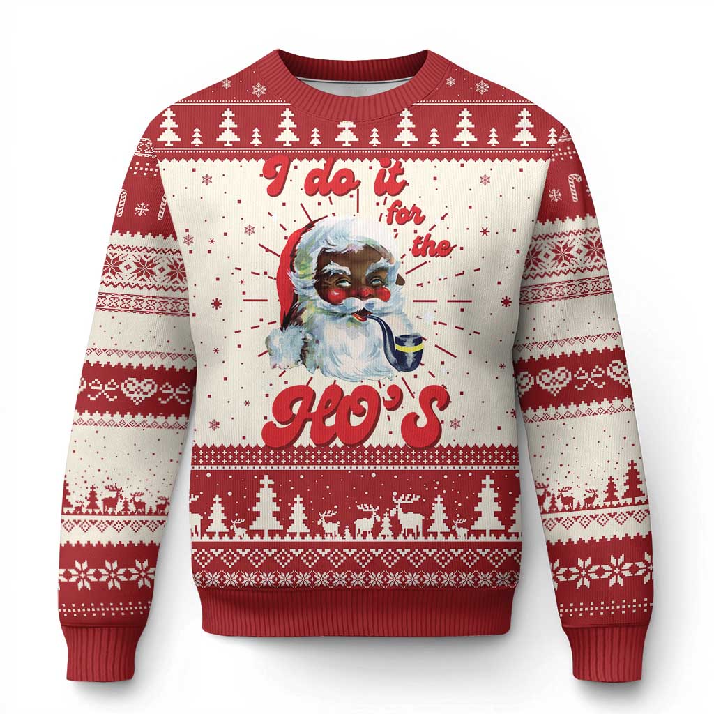 Funny I Do It For The Ho's Ugly Christmas Sweater Xmas Naughty Santa - Wonder Print Shop
