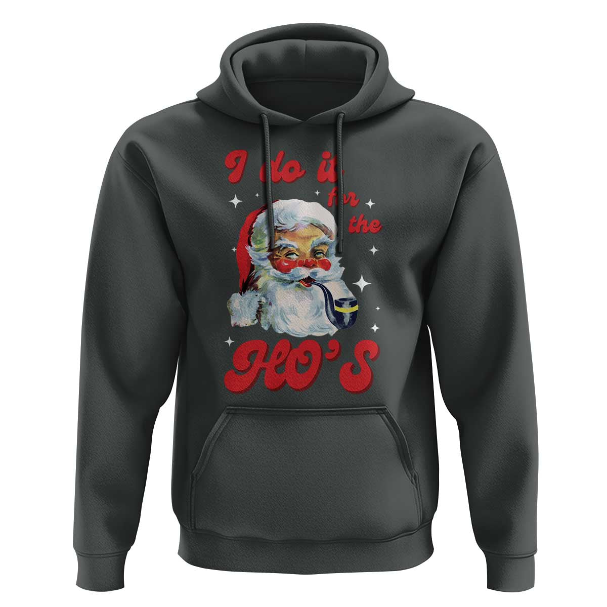 Funny I Do It For The Ho's Hoodie Christmas Black Naughty Santa