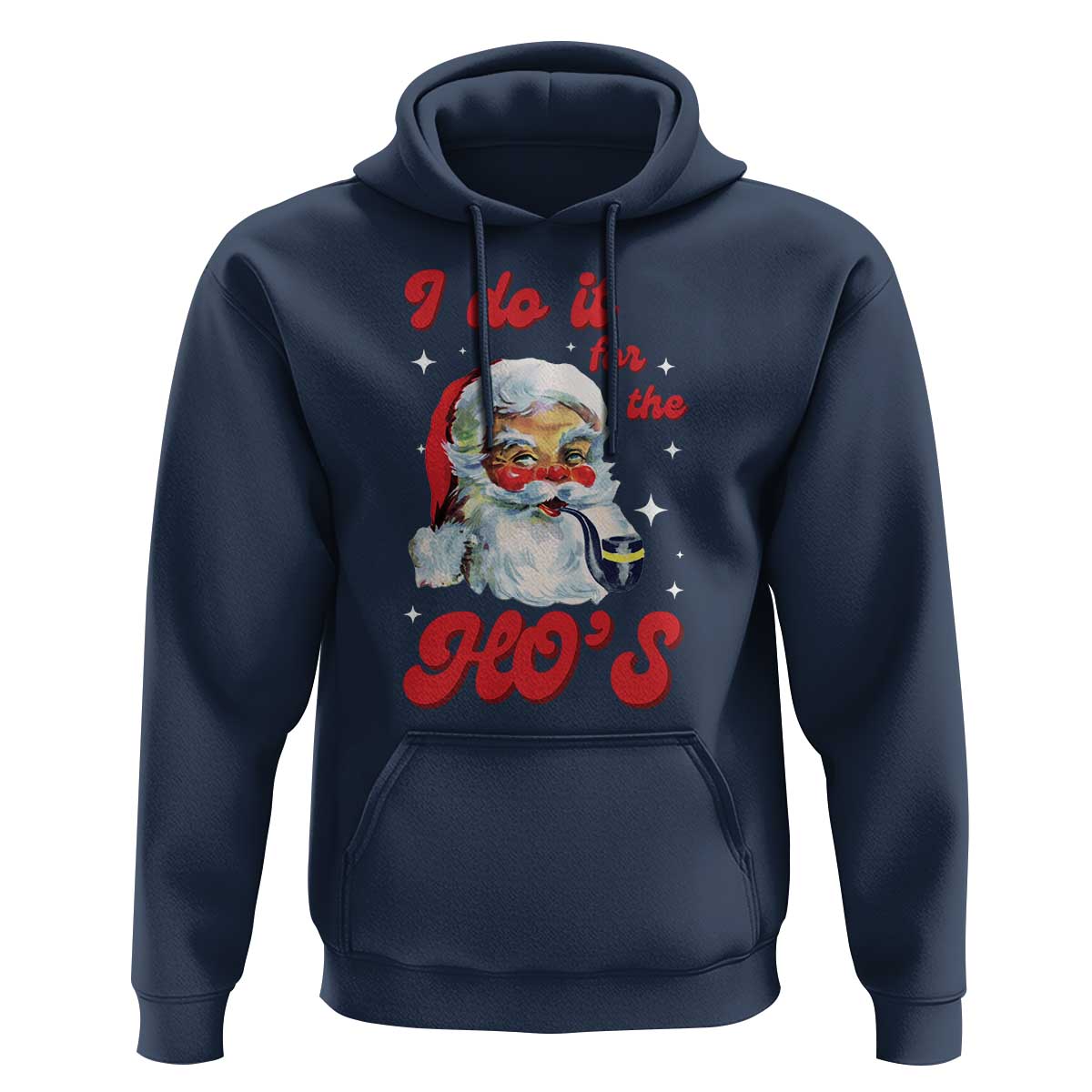 Funny I Do It For The Ho's Hoodie Christmas Black Naughty Santa