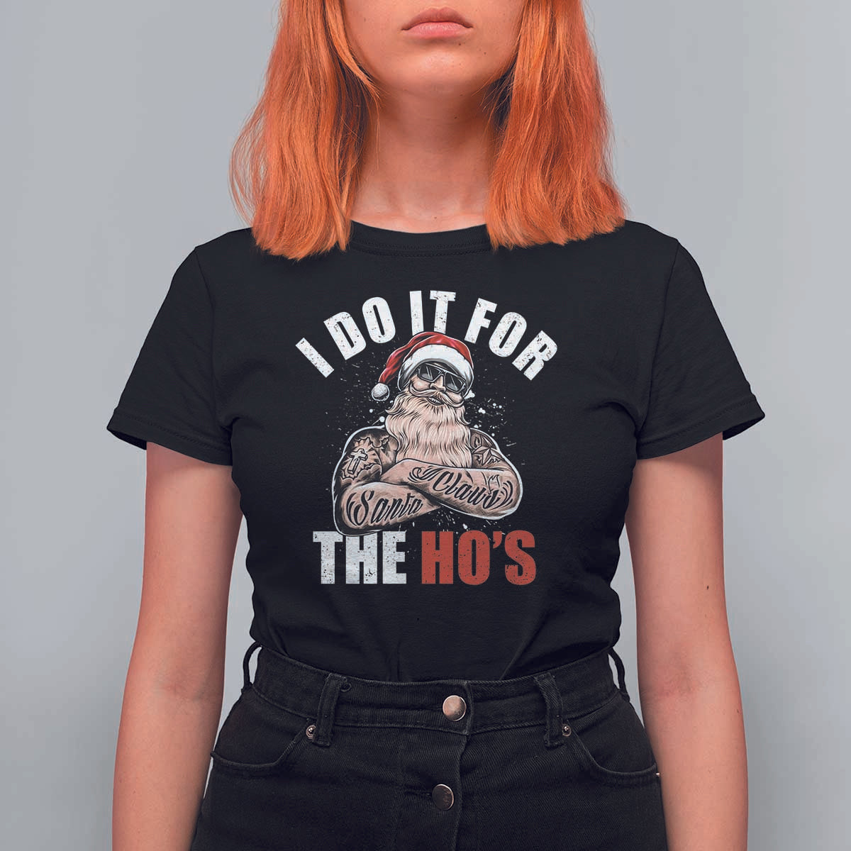 Funny Christmas Santa T Shirt For Women I Do It For The Ho's - Wonder Print Shop