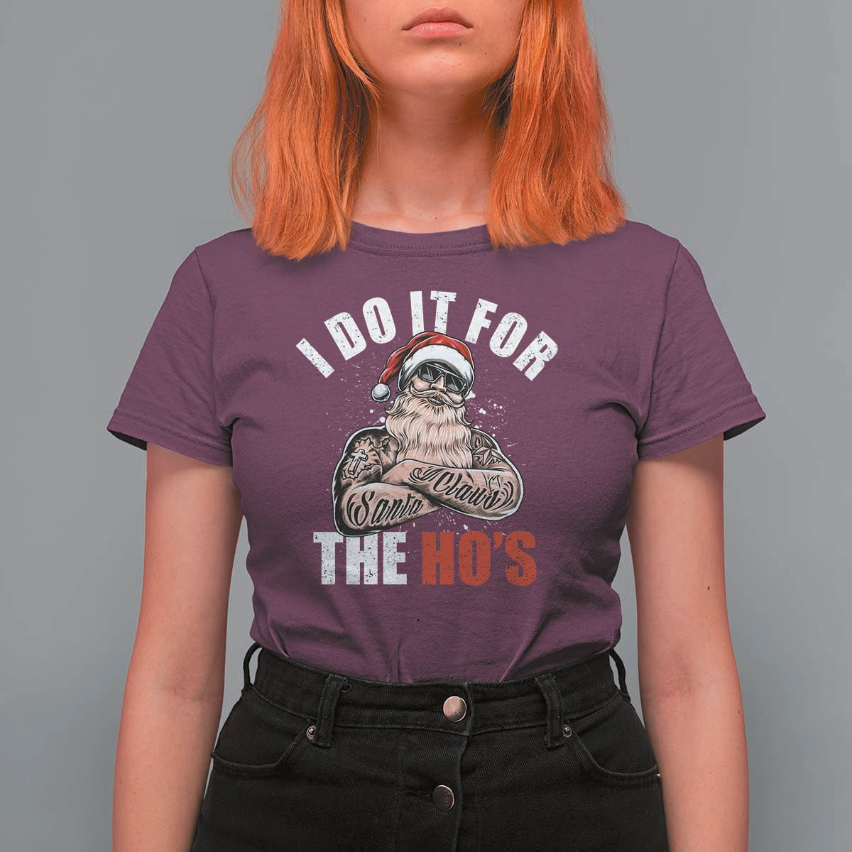 Funny Christmas Santa T Shirt For Women I Do It For The Ho's - Wonder Print Shop