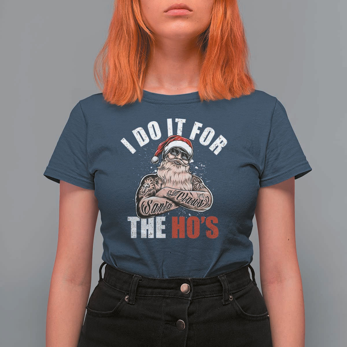 Funny Christmas Santa T Shirt For Women I Do It For The Ho's - Wonder Print Shop