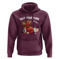Funny ThanksMas Hoodie Wait Your Turn Fat Boy Turkey Santa