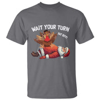 Funny ThanksMas T Shirt Wait Your Turn Fat Boy Turkey Santa - Wonder Print Shop