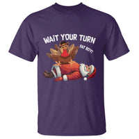 Funny ThanksMas T Shirt Wait Your Turn Fat Boy Turkey Santa - Wonder Print Shop