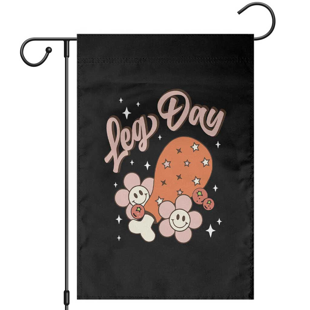 Funny Retro Thanksgiving Garden Flag Leg Day Fall Season Family Matching - Wonder Print Shop