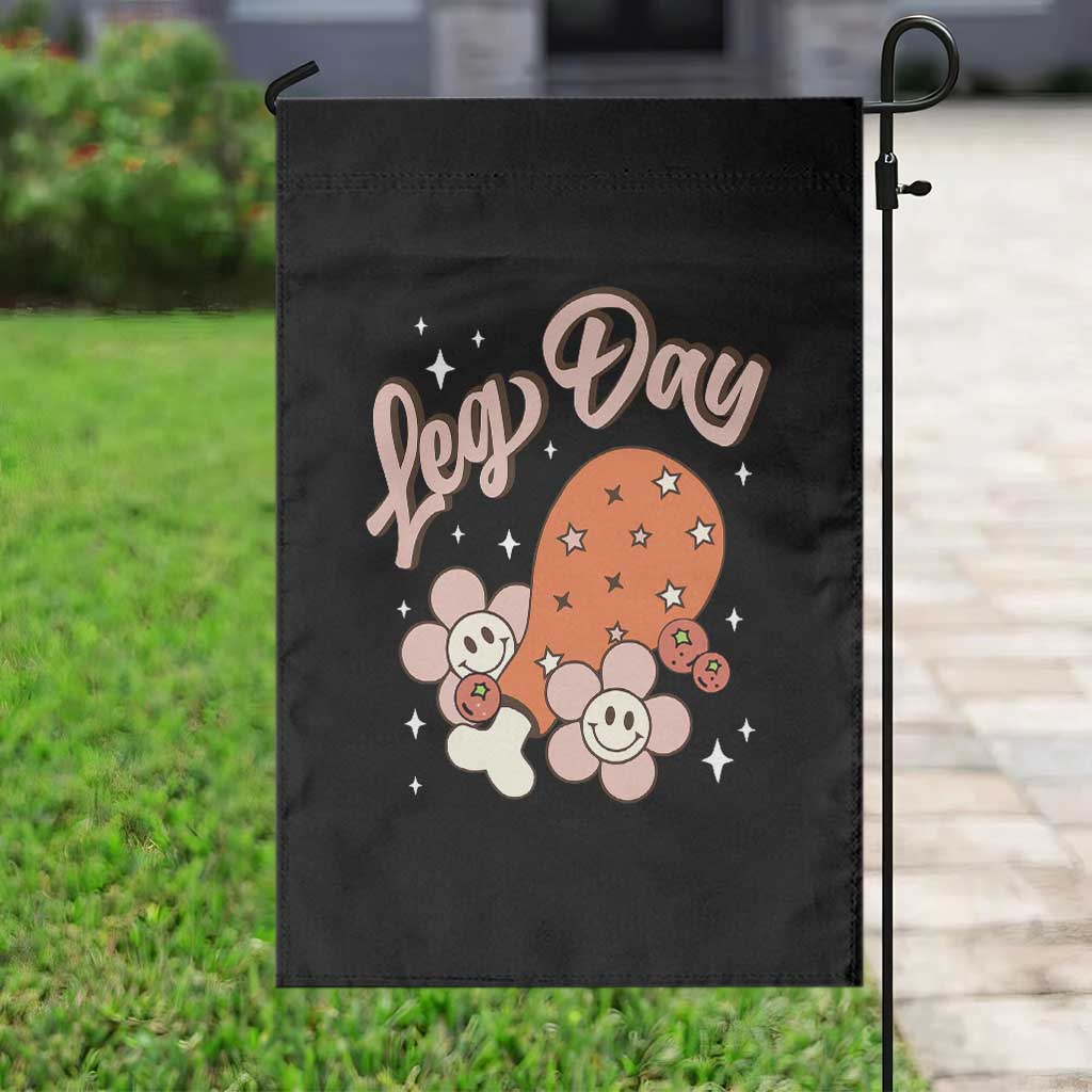 Funny Retro Thanksgiving Garden Flag Leg Day Fall Season Family Matching - Wonder Print Shop