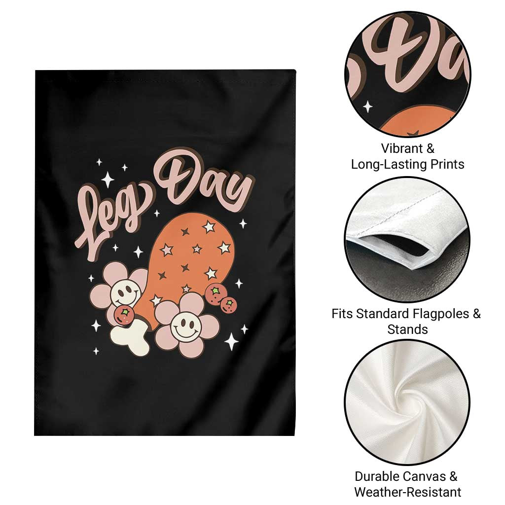 Funny Retro Thanksgiving Garden Flag Leg Day Fall Season Family Matching - Wonder Print Shop