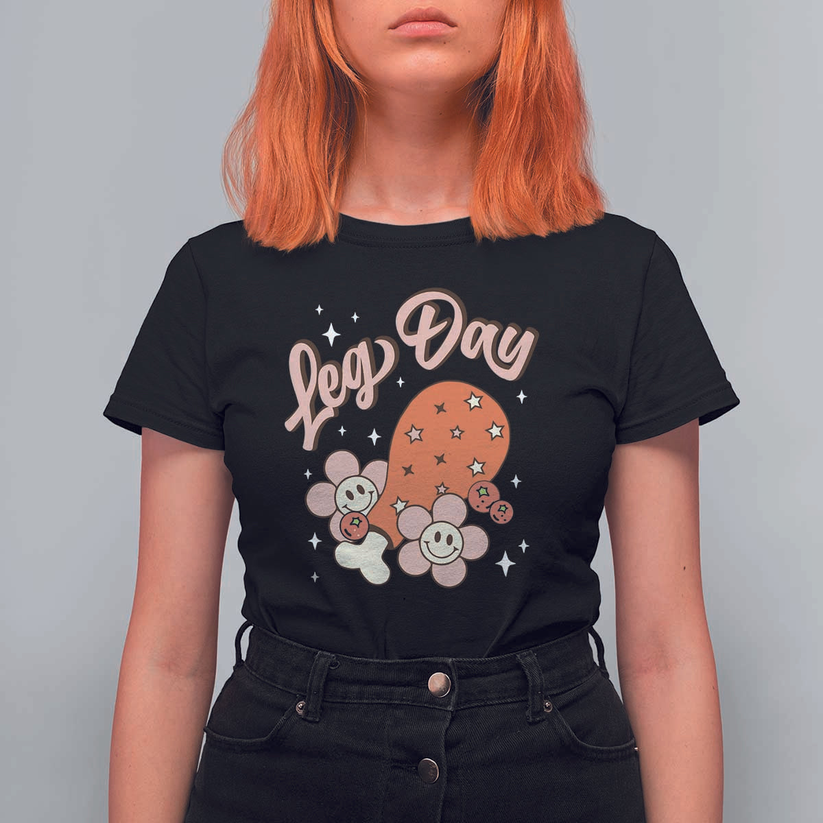 Funny Retro Thanksgiving T Shirt For Women Leg Day Fall Season Family Matching - Wonder Print Shop