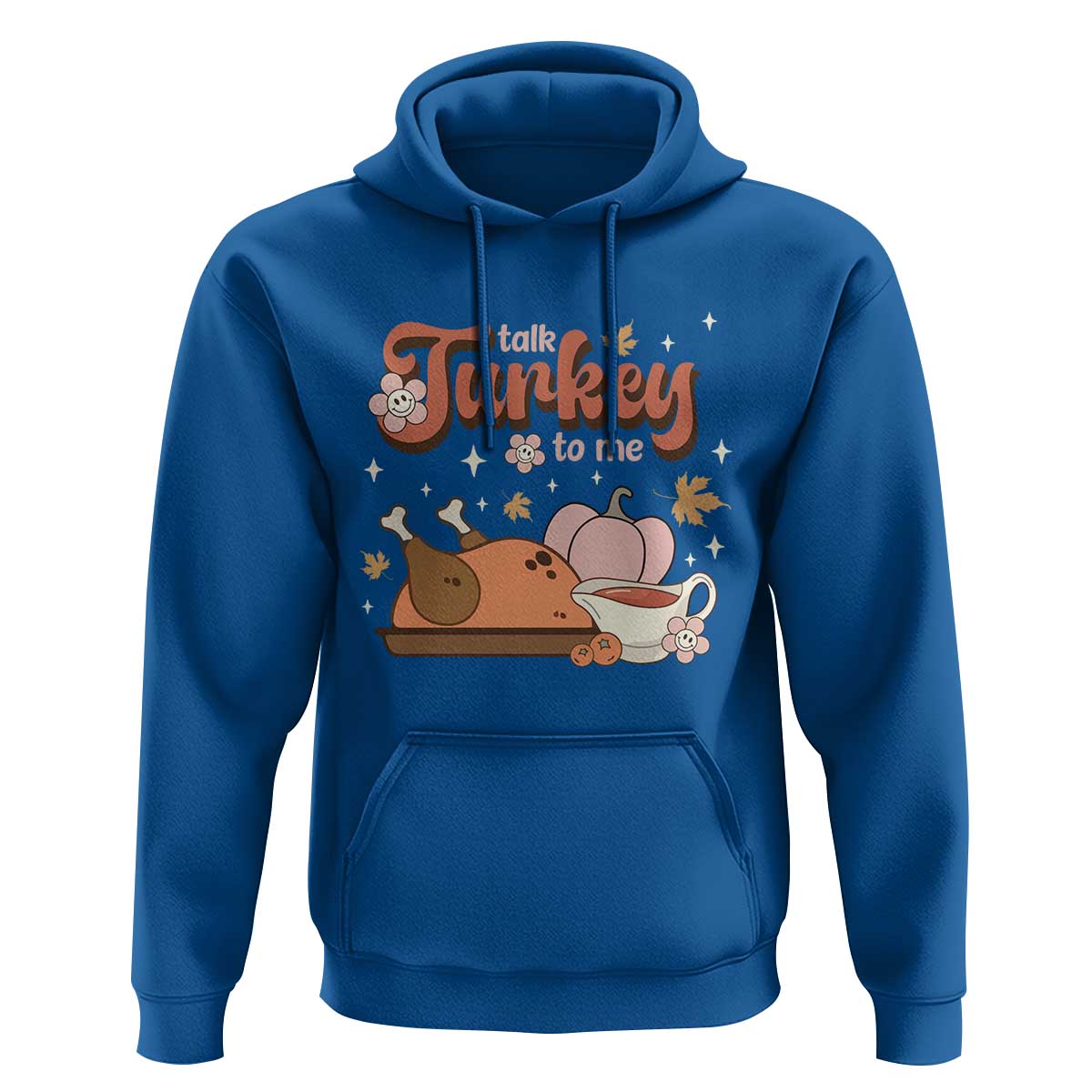 Funny Retro Thanksgiving Hoodie Talk Turkey To Me Fall Season Family Matching