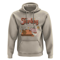 Funny Retro Thanksgiving Hoodie Talk Turkey To Me Fall Season Family Matching