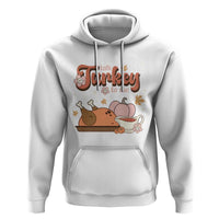 Funny Retro Thanksgiving Hoodie Talk Turkey To Me Fall Season Family Matching