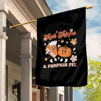 Funny Retro Thanksgiving Garden Flag Thick Thighs And Pumpkin Pie Fall Season Family Matching - Wonder Print Shop