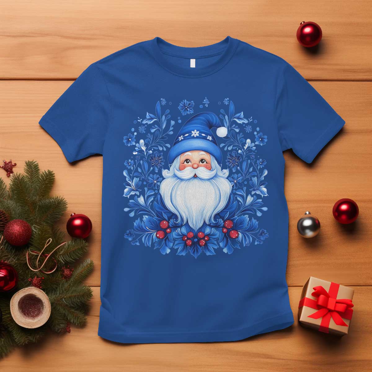 Norwegian Christmas Scandinavian Yule Santa Folk Art Winter Solstice T Shirt - Wonder Print Shop