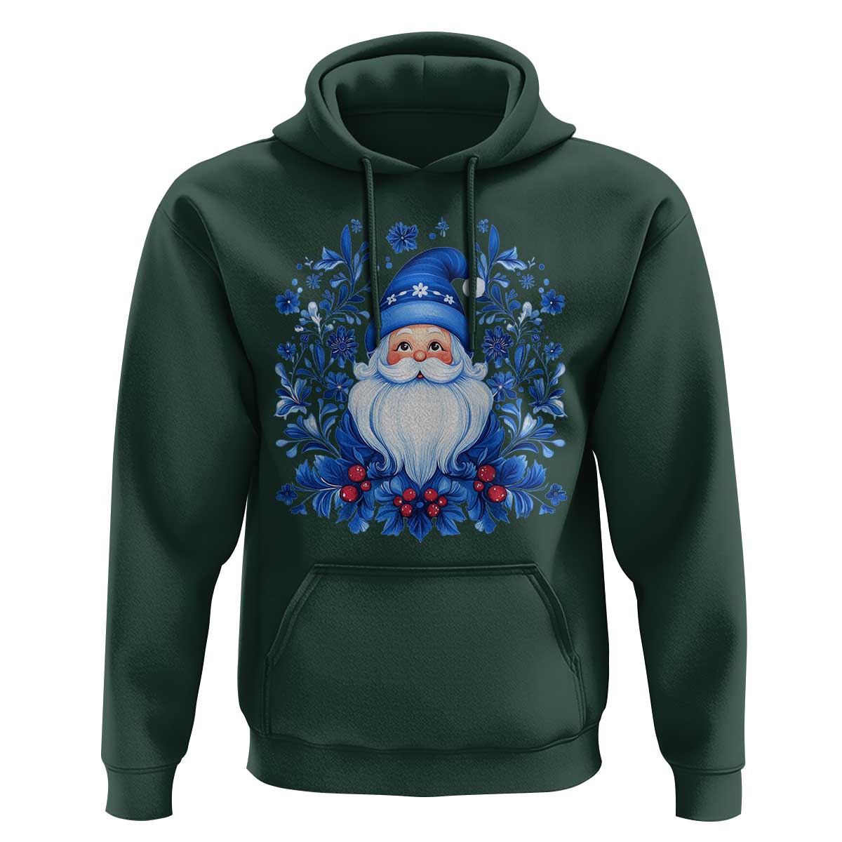 Norwegian Christmas Scandinavian Yule Santa Folk Art Winter Solstice Hoodie