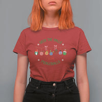 Funny Christmas Pickleball T Shirt For Women Deck The Halls With Pickleballs Santa Hat - Wonder Print Shop