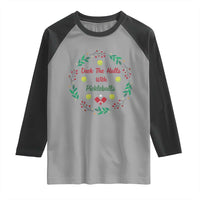 Christmas Pickleball Raglan Shirt Deck The Halls With Pickleball Xmas Wealth - Wonder Print Shop