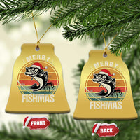 Funny Xmas Fishing Christmas Ornament Merry Fishmas Vintage Sunset Retro - Wonder Print Shop